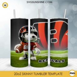 Cincinnati Bengals Football Snoopy 3D 20oz Tumbler Wrap PNG File