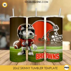 Cleveland Browns Football Snoopy 3D 20oz Tumbler Wrap PNG File