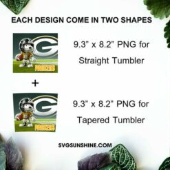 Green Bay Packers Football Snoopy 3D 20oz Tumbler Wrap PNG File