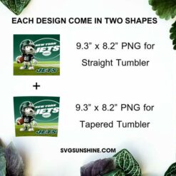 New York Jets Football Snoopy 3D 20oz Tumbler Wrap PNG File