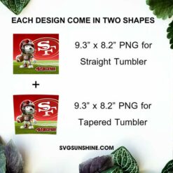 San Francisco 49ers Football Snoopy 3D 20oz Tumbler Wrap PNG File
