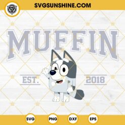 Muffin Bluey Cartoon SVG, Muffin Heeler Bluey SVG, Bluey Cartoon EST 2018 SVG