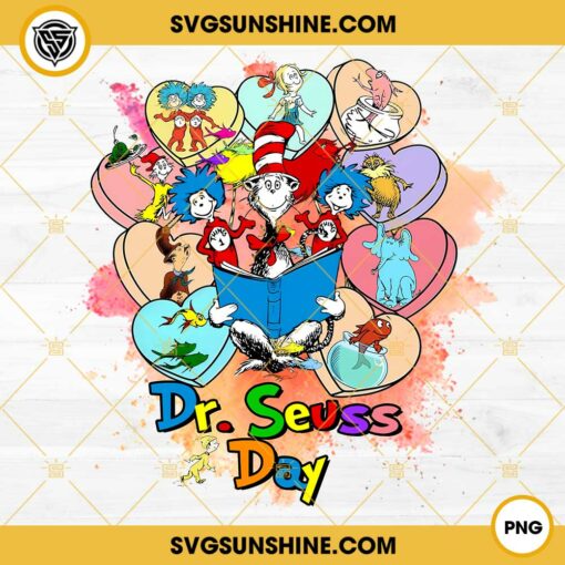 National Read Across America Day SVG, Dr Seuss Heart PNG, Dr Seuss Day PNG