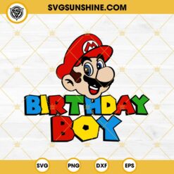 Super Mario Birthday Boy SVG, Super Mario Bros SVG PNG EPS DXF File