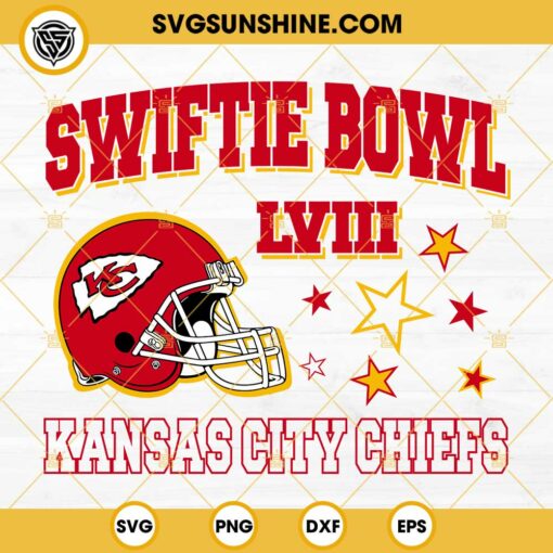Swiftie Bowl LVIII SVG, Kansas City Chiefs Super Bowl 2024 SVG PNG EPS DXF File