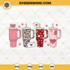 Tumbler Cup Valentine's Day SVG, Valentines Candy Heart Tumbler SVG, Leopard Cup SVG