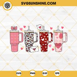Tumbler Cup Valentine’s Day SVG, Valentines Candy Heart Tumbler SVG, Leopard Cup SVG