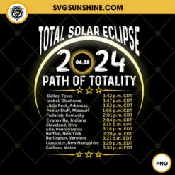 Highland Cow Total Solar Eclipse SVG, America Totality April 8th 2024 SVG