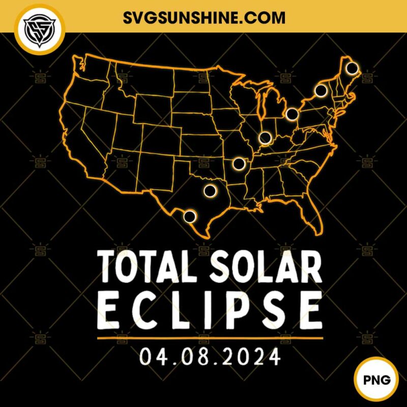 Solar Eclipse Bundle SVG, States America Totality Eclipse 2024 SVG Bundle