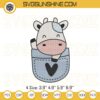 Baby Cow In Pocket Embroidery Designs