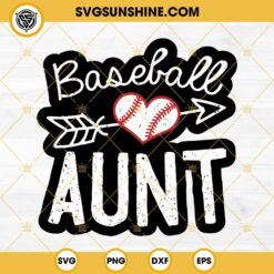 Baseball Aunt SVG, Baseball Heart SVG, Baseball SVG
