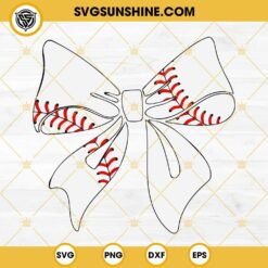 Baseball Bow SVG, White Bow SVG PNG DXF EPS