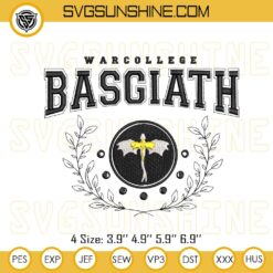 Basgiath War College Embroidery Design, Fourth Wing Embroidery Pattern