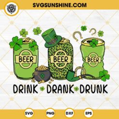 Beer Drink Drank Drunk SVG, Lucky Shamrock Beer SVG, Beer St Patricks Day SVG PNG EPS DXF