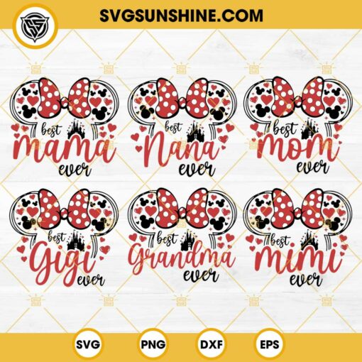 Best Mama Ever Bundle SVG, Mama Mouse Ear SVG, Happy Mother's Day SVG PNG DXF EPS