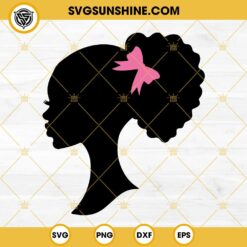 Black Barbie Doll SVG, Afro Curly Hair SVG, Pink Doll American African SVG PNG DXF EPS