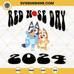 Bluey And Bingo Red Nose Day 2024 SVG