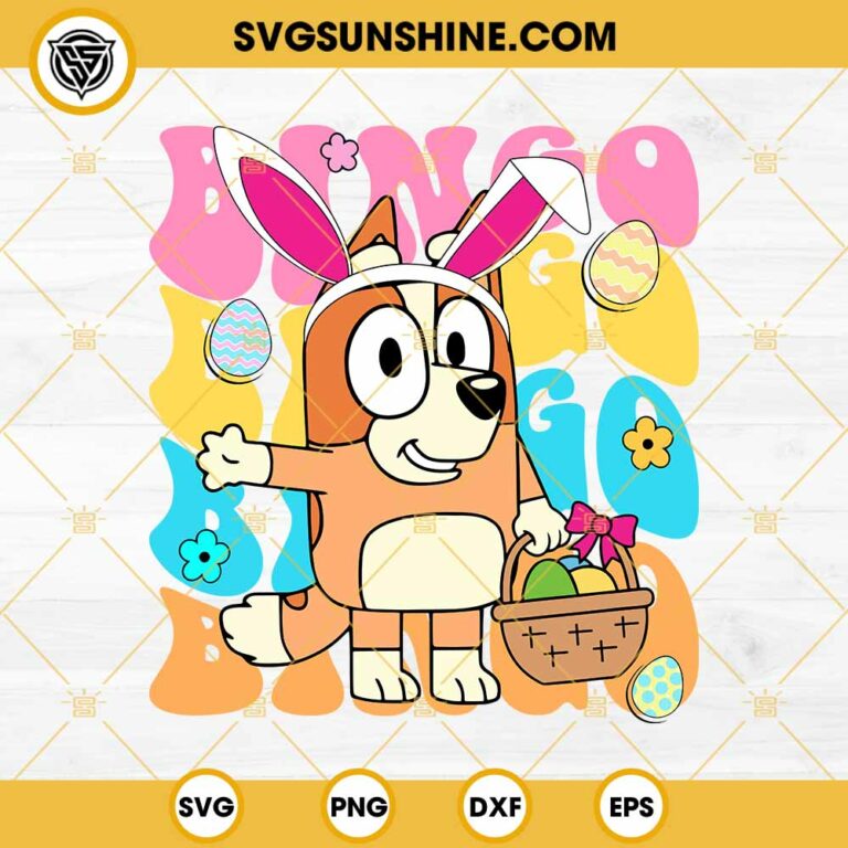 Bluey Bunny Easter SVG, Cute Bluey Easter Eggs SVG, Bluey Happy Easter SVG