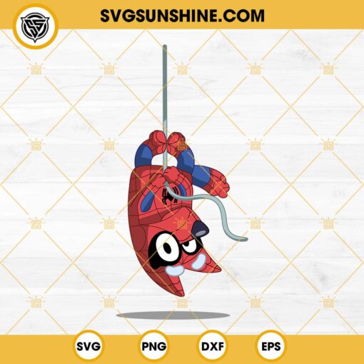Bluey Spiderman SVG, Marvel Superhero Bluey SVG Cut Files For Cricut Silhouette