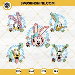 Bundle Mouse Easter Bunny SVG, Disney Happy Easter Day SVG, Mickey And Friends Easter Eggs SVG