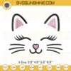 Cat Face Embroidery Designs, Cat Smiling Embroidery Design File