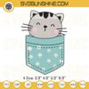 Cat In Pocket Machine Embroidery Designs, Baby Cat Embroidery Designs