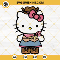 Cowgirl Hello Kitty SVG, Western Hello Kitty SVG PNG DXF EPS Cut File