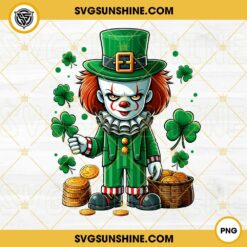 Creepy Clown Cosplay Leprechaun PNG, Scary Clown Happy Patrick Day PNG