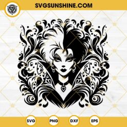 Cruella de Vil SVG, Mandala Zentangle SVG, 101 Dalmatians SVG
