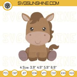 Cute Horse Embroidery Pattern, Baby Horse Machine Embroidery Designs