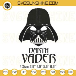 Darth Vader Head Star War Embroidery Design Files