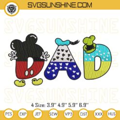 Disney Dad Embroidery Designs, Disney Father’s Day Embroidery Files