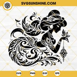 Disney Jasmine Mandala Zentangle SVG PNG DXF EPS