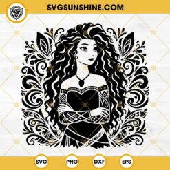 Merida Zentangle SVG, Disney Princess Merida SVG, Maori Style SVG