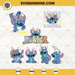 Disney Stitch Easter Bundle SVG, Stitch Easter Bunny SVG, Easter Carrot Stitch SVG