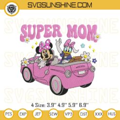 Disney Super Mom Embroidery Files, Disney Happy Mother's Day Embroidery Designs