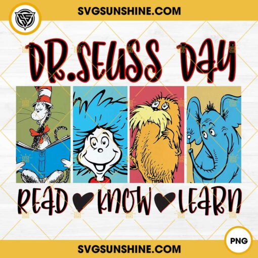 Dr Seuss Day Read Know Learn PNG, Dr Seuss Characters PNG