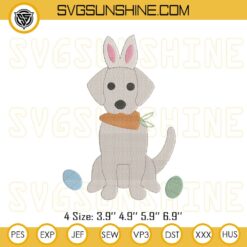 Easter Bunny Dog Carrot Embroidery Design