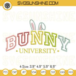 Easter Bunny University Embroidery Designs, Happy Easter Day Embroidery Design Files