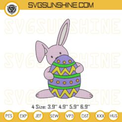 Easter Bunny With Egg Embroidery Design