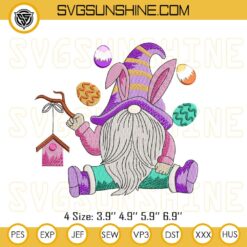 Easter Gnome Embroidery Designs, Bunny Gnome Embroidery Files