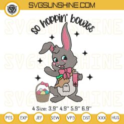 Easter So Hoppin Boujee Rabbit Embroidery Design, Easter Bunny Tumbler Cup Embroidery Files