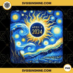Eclipse 2024 Starry Night Van Gogh PNG