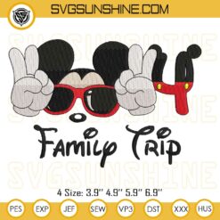 Family Trip 2024 Mickey Machine Embroidery Designs, Disney Mickey Head Embroidery Design Files