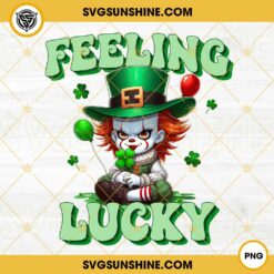 Feeling Lucky Clown Horror Killer PNG, Happy St Patrick Day PNG, Horror Character St Patrick Day PNG