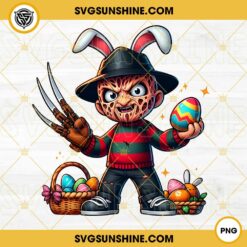 Freddy Krueger Happy Easter Day PNG, Easter Bunny Horror Killer PNG