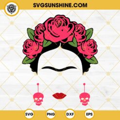 Frida Kahlo SVG, Frida With Flowers SVG PNG DXF EPS