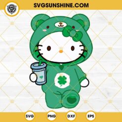 Good Luck Bear SVG, Hello Kitty Care Bear SVG, Hello Kitty Four Leaf Clover SVG