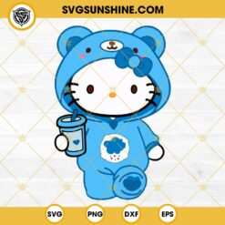 Grumpy Bear Hello Kitty SVG, Cloud Pretty Kitty Care Bear SVG PNG DXF EPS Cut File