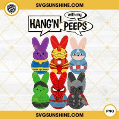 Hanging With My Peeps PNG, Marvel Superheroes Easter Peeps PNG, Bunny Super Heroes PNG
